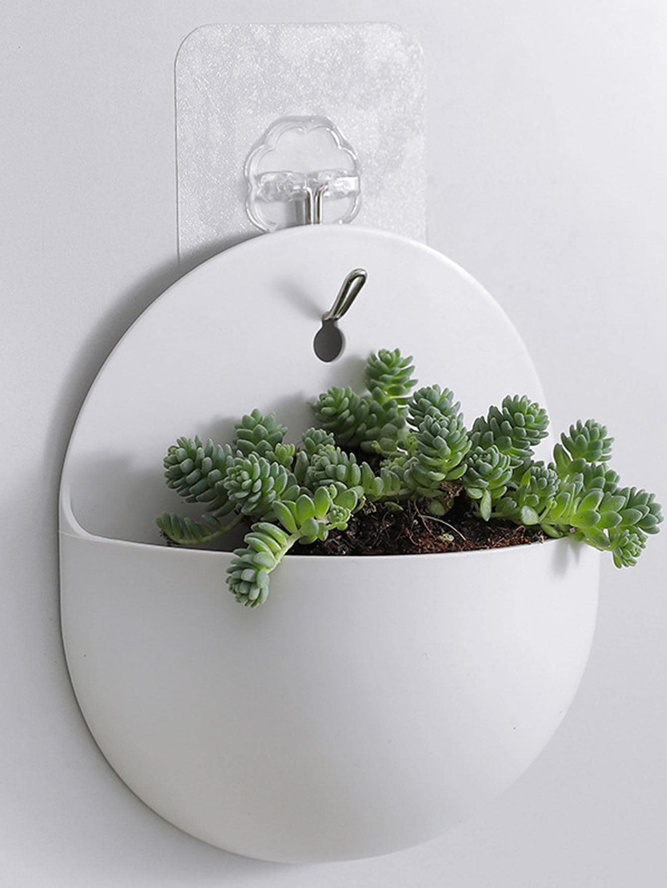 1pc Wall Mounted Plant Container - White - View 1