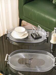 1 件带手柄的透明托盘，现代 PS 食品托盘，适用于厨房圣诞礼物