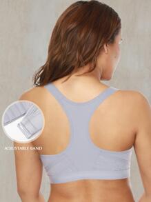 WINGSLOVE Plus High Support Dot Print Zip Up Sports Bra - Purple - View 2