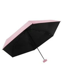 Rainballet 1入組素色雨傘，現代戶外旅行防曬旅行傘 - 粉色 - 查看 5