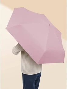 Rainballet 1入組素色雨傘，現代戶外旅行防曬旅行傘 - 粉色 - 查看 3