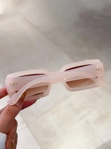1副女士幾何框架波西米亞太陽眼鏡適用於日常生活 - 粉色 - 查看 2