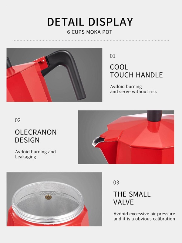 Yabano Stovetop Espresso Maker, Moka Coffee Pot Italian Espresso for