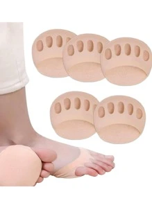 1/3/5 对女士五趾前脚垫高跟鞋半鞋垫老茧鸡眼足部疼痛护理吸收冲击袜子趾垫插入物适合户外、运动、旅行、家庭、办公室、学校 - 米色 - 查看 9