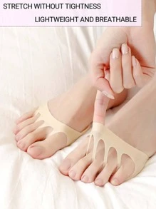 1/3/5 对女士五趾前脚垫高跟鞋半鞋垫老茧鸡眼足部疼痛护理吸收冲击袜子趾垫插入物适合户外、运动、旅行、家庭、办公室、学校 - 米色 - 查看 8