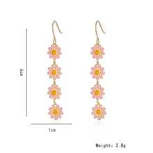 Flower Drop Earrings - Pink - View 4