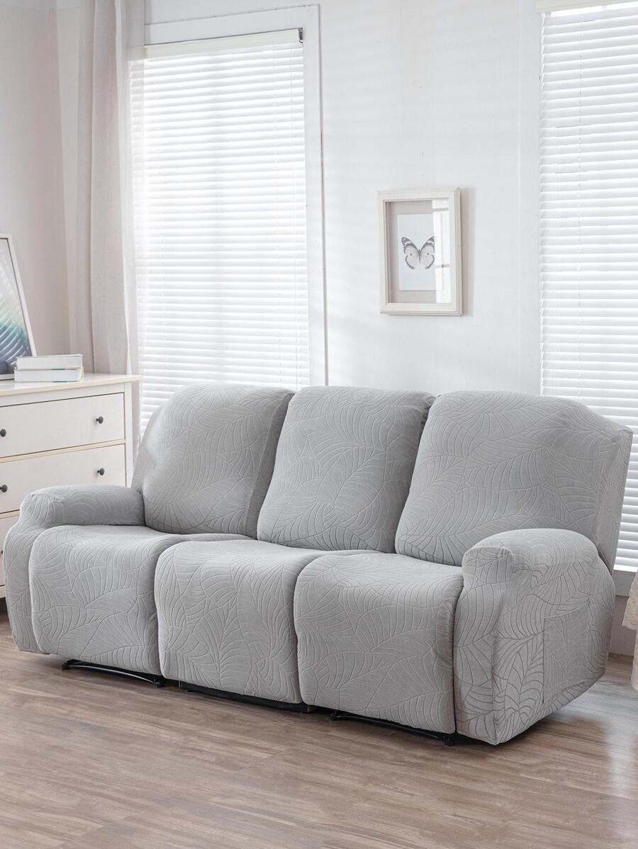 4 chiếc Lá Jacquard Ghế tựa Bọc, Polyester Hiện đại Không thấm nước Ghế tựa Căng Bọc Ghế Sofa Cho Gia đình - Màu Xám nhạt - Xem 1