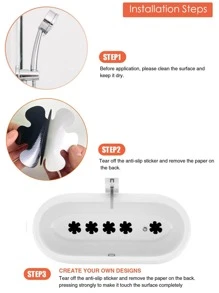 10pcs Flower Design Anti-Slip Shower Tread Sticker, Modern PEVA Non-Slip Shower Stall Mat For Bathroom Home Bathroom Decor Fall Decor Back To School