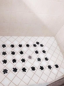 10pcs Flower Design Anti-Slip Shower Tread Sticker, Modern PEVA Non-Slip Shower Stall Mat For Bathroom Home Bathroom Decor Fall Decor Back To School