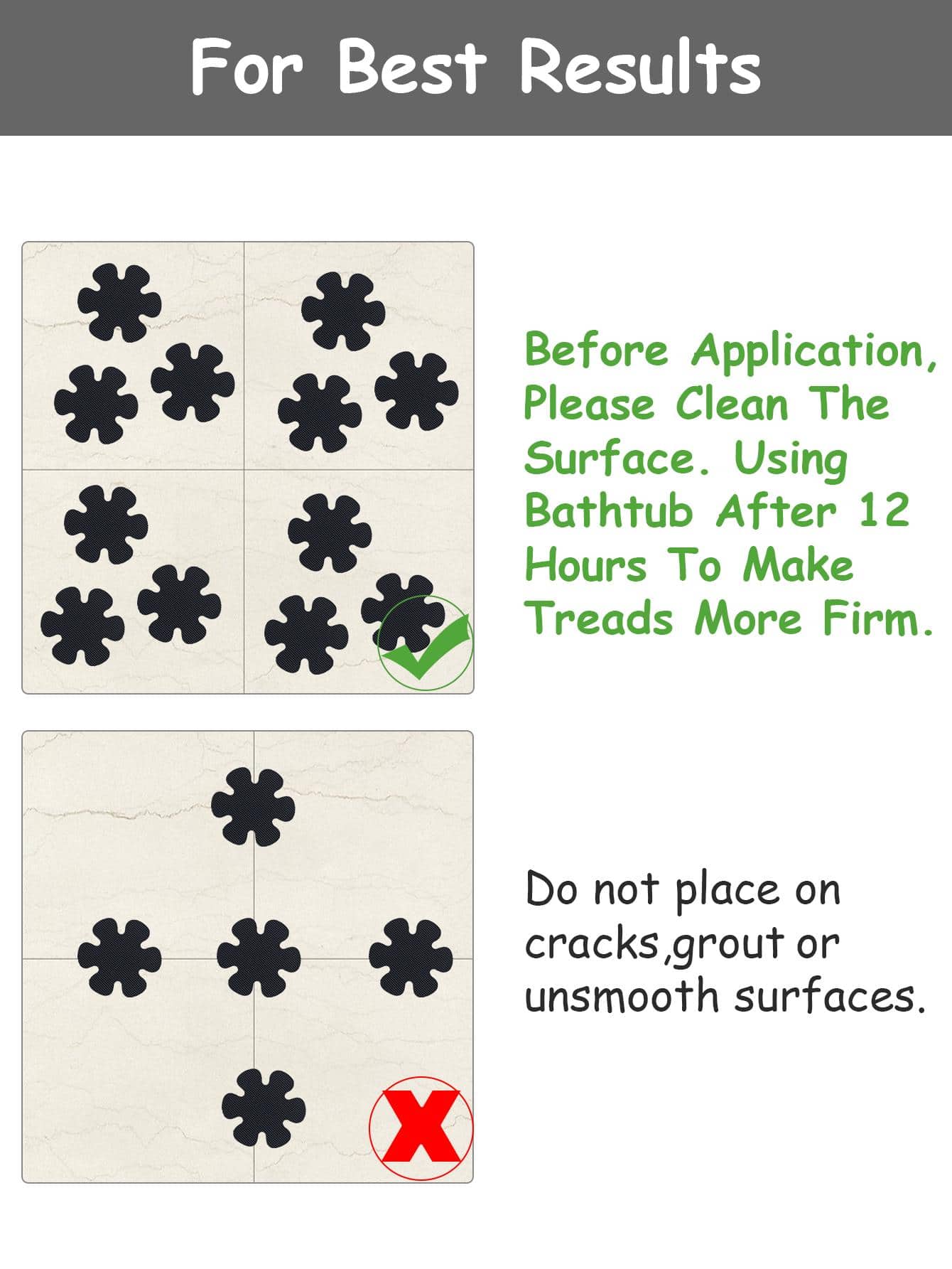 10pcs Flower Design Antislip Shower Tread Sticker, Modern PEVA Non