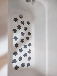 10pcs Flower Design Anti-Slip Shower Tread Sticker, Modern PEVA Non-Slip Shower Stall Mat For Bathroom Home Bathroom Decor Fall Decor Back To School - Dark Grey - View 6