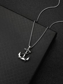 1 Peça Colar Pingente de Âncora Minimalista para Homens, Decoração Diária para Presente do Dia dos Namorados, Liga de Zinco Cor Prata Envelhecida, Dia dos Namorados, Mãe, Dia das Mães, Presente