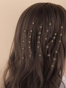 30 cái Phụ nữ Rỗng ra Thiết kế hình học Vòng tóc thời trang để trang trí tóc - Vàng - Xem 1