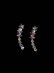 1pc Rhinestone Decor Earring - Silver - View 3