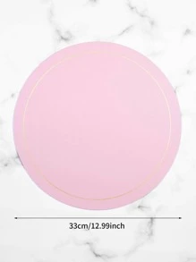 1入組雙面圓形現代PVC耐熱餐墊 - 粉色 - 查看 4
