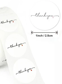 1roll Cute Letter Pattern Sticker For Women Men For Jewelry Packaging - Black and White - View 3