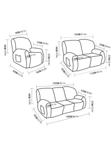 4 chiếc Lá Jacquard Ghế tựa Bọc, Polyester Hiện đại Không thấm nước Ghế tựa Căng Bọc Ghế Sofa Cho Gia đình - Màu Xám nhạt - Xem 5