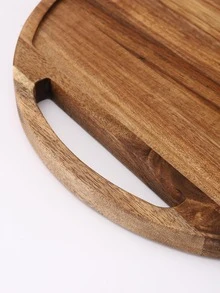 1 pieza Tabla de cortar de madera redondo - Marrón - Ver 3