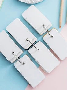 1pc Solid Color Binder Ring Memo Pad, Simple Multi-purpose Portable Note Pad For Office, Student - Khaki - View 4