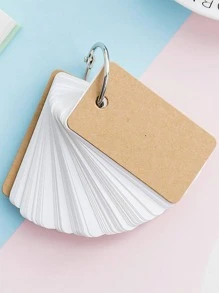 1pc Solid Color Binder Ring Memo Pad, Simple Multi-purpose Portable Note Pad For Office, Student - Khaki - View 1