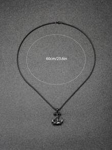 1Pc Mặt dây chuyền mỏ neo tối giản cho nam Trang trí hàng ngày làm quà tặng ngày lễ tình nhân Hợp kim kẽm Màu đen - màu đen - Xem 4