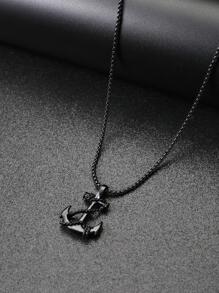 1Pc Mặt dây chuyền mỏ neo tối giản cho nam Trang trí hàng ngày làm quà tặng ngày lễ tình nhân Hợp kim kẽm Màu đen - màu đen - Xem 5