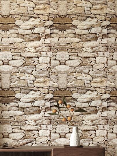 1roll Stone Pattern Wand Paper, Renovation Stickers Peel Panels, Wallpapers, ation Items Refresh Your Home, Festival Birthday Graduation