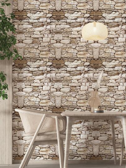 1roll Stone Pattern Wand Paper, Renovation Stickers Peel Panels, Wallpapers, ation Items Refresh Your Home, Festival Birthday Graduation view 2