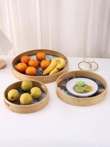 1入組圓形零食託盤 - 藍色 - 查看 1