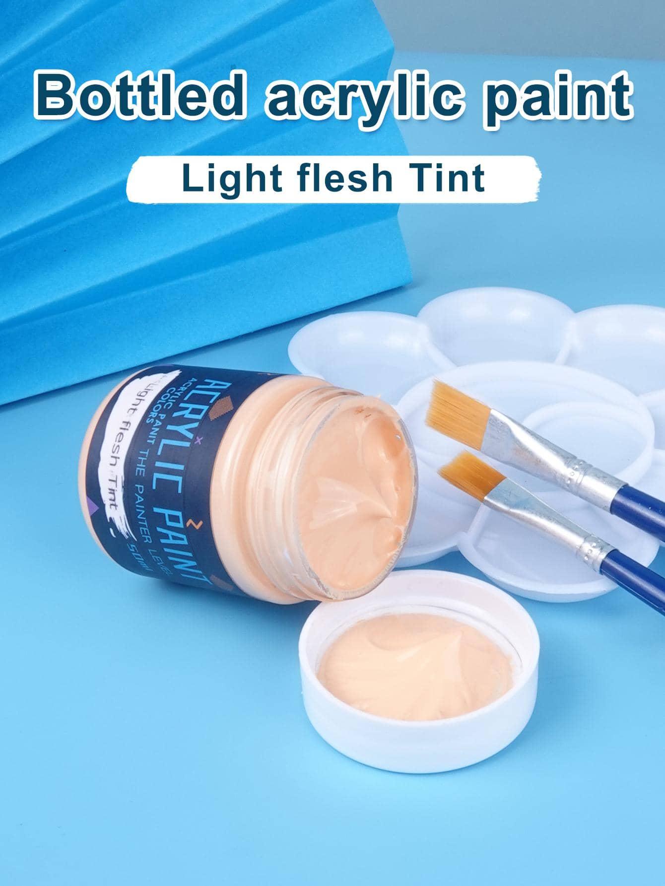 1Pc 50Ml Chai Hoa Mai Sơn Acrylic, Sơn Nghệ Thuật Chống Nước Chuyên Nghiệp Cho Tranh - Màu be - Xem 1