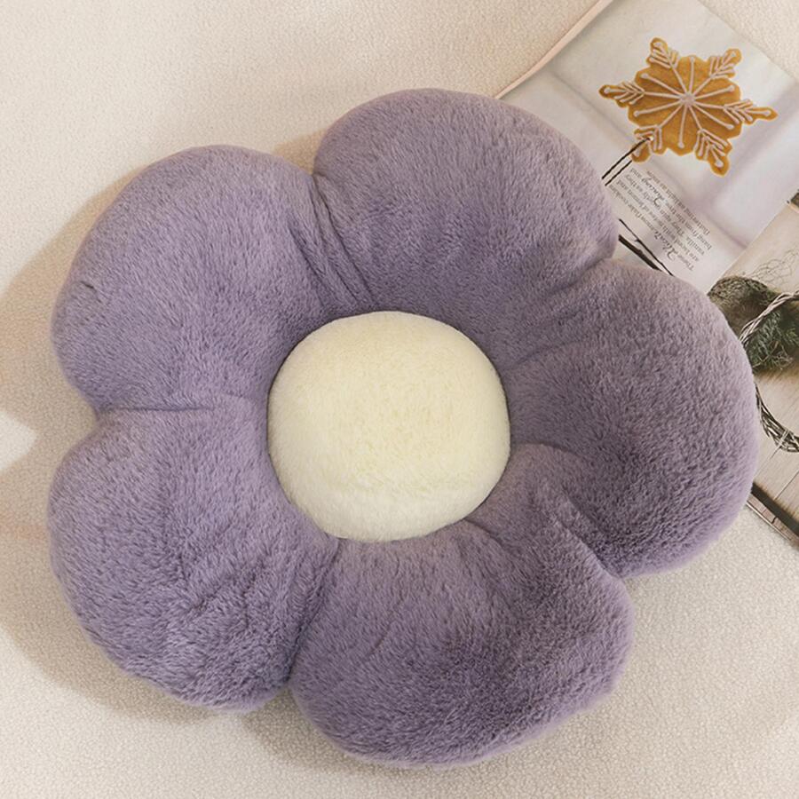 1 chiếc gối đệm hình hoa, gối mềm mại hình cánh hoa dễ thương dùng để trang trí ghế sofa tại nhà, trang trí hàng ngày - Màu tím - Xem 1