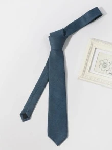 Men Solid Tie - Dusty Blue - View 2