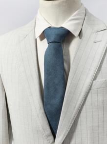 Men Solid Tie - Dusty Blue - View 4