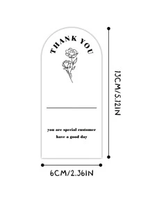 50pcs Paper Gift Sticker, Simple Slogan Graphic Gift Box Seal Sticker For Gift Decoration - Black and White - View 2