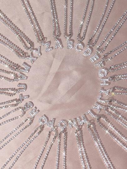 قطعة واحدة الموضة حجر الراين تعليقة حرف قلادة للنساء الى اليومي اكسسوارات مجوهرات