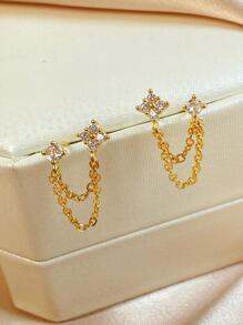 rakol 1 对迷人方晶锆石链饰吊坠耳环，适合女士派对，精美情人节礼物