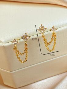 rakol 1 对迷人方晶锆石链饰吊坠耳环，适合女士派对，精美情人节礼物