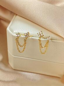 rakol 1 对迷人方晶锆石链饰吊坠耳环，适合女士派对，精美情人节礼物