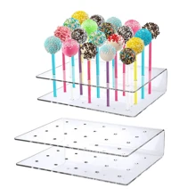 Transparent (2 pieces) DIY transparent 20 hole rectangular cake rack Candy rack lollipop display rack - Clear - View 1