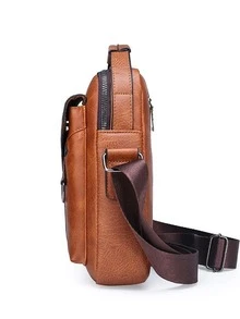 多功能斜挎包男士單肩包復古商務男士休閒包，送給父親禮物斜挎包高中生大學生新生