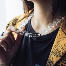 1 szt Minimalistyczny Przezroczysty Naszyjnik z łańcuszkiem Dla mężczyzn Kobiety Do codziennej dekoracji Modny Popularny Biżuteria Prezent Impreza