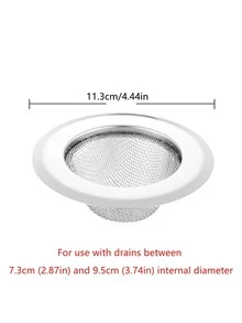 1入組不銹鋼地漏，廚房用簡易水槽防堵塞過濾器 - 銀色 - 查看 3
