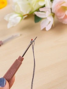 2入組/套塑料鉤針，用於縫紉現代鉤針 - 棕色 - 查看 1