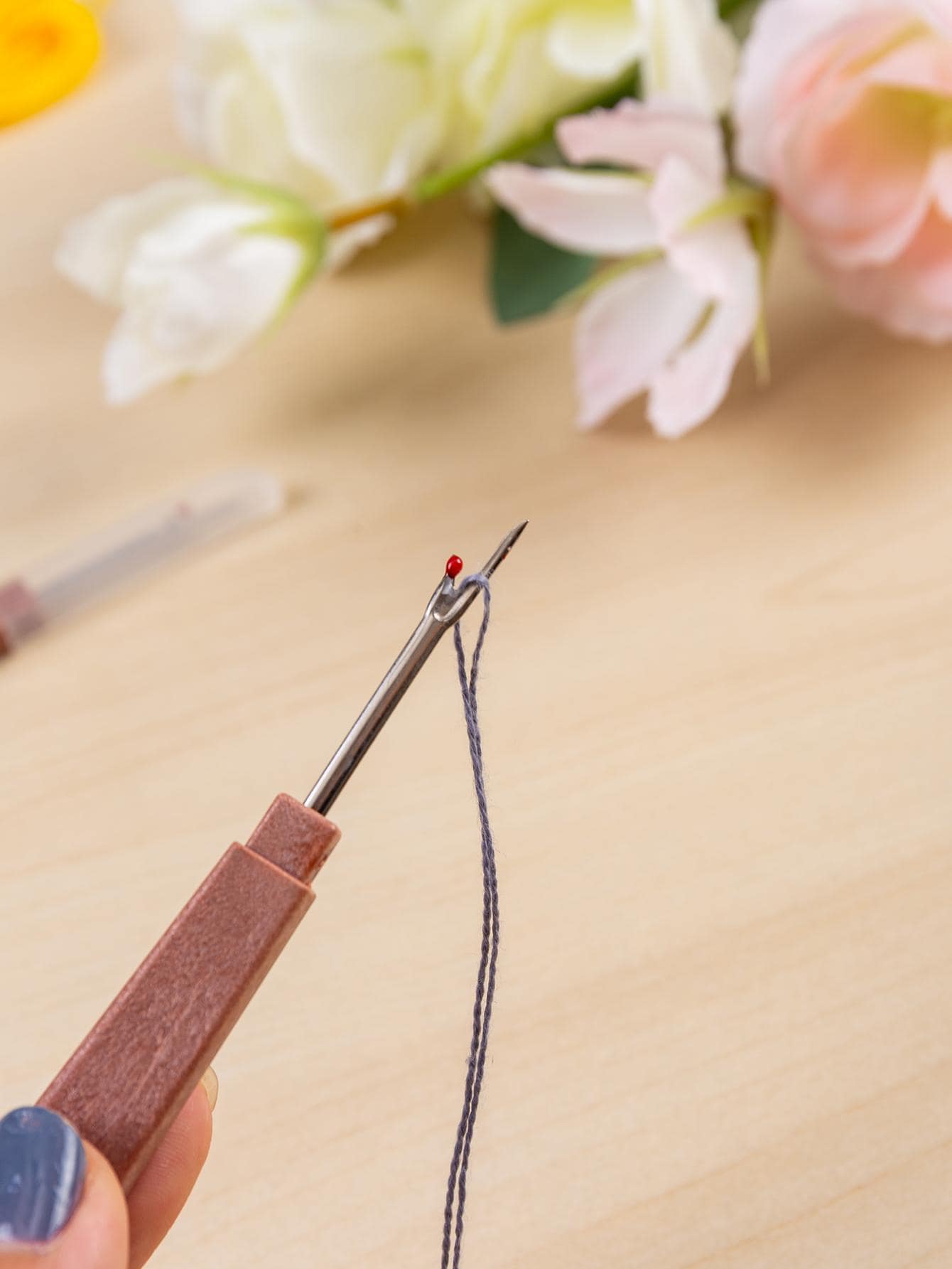 2入組/套塑料鉤針，用於縫紉現代鉤針 - 棕色 - 查看 1