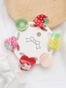 6 cái Phụ nữ Strawberry & Cherry Thiết kế Vuốt tóc thời trang cho cuộc sống hàng ngày - Nhiều màu - Xem 2