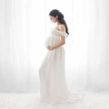 Vestido Embarazada Sesión Fotográfica Maternidad Fotos - Blanco - Ver 1
