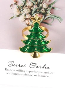 2 piezas Anillo de servilleta con diseño de árbol - Multicolor - Ver 7