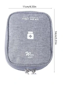 1pc Portable Medical Bag, First Aid Kit For Outdoor Activities, Medicine Storage Bag For Home - Grey - View 2