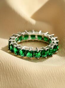 Men Cubic Zirconia Decor Ring For Daily Decoration For A Stylish Look - Green - View 3
