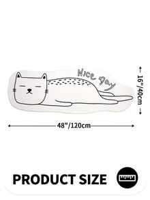 1 pieza Alfombra con estampado de dibujos animados - Blanco y Negro - Ver 4